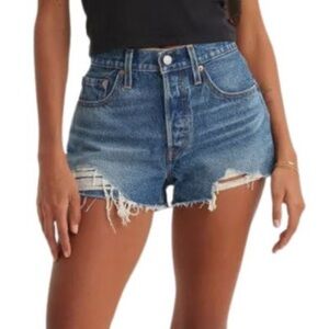 Levi 501’s High Rise Distressed Denim Jean Shorts Size 31